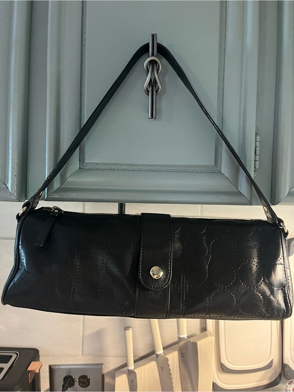 Kate Spade Black Leather Over The Shoulder Handbag Purse